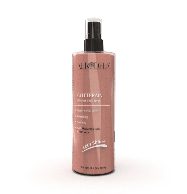 🧴GLITTERAIN - Golden Shimmer Body Spray (Parfum de monoï et de lait) - 150 ml