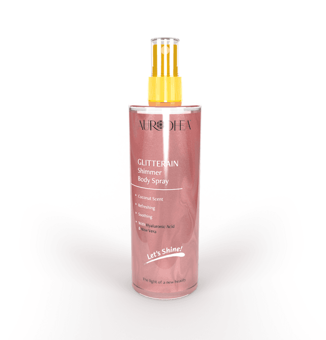 🧴 GLITTERAIN - Pink Shimmer Body Spray (parfum de noix de coco) - 150 ml